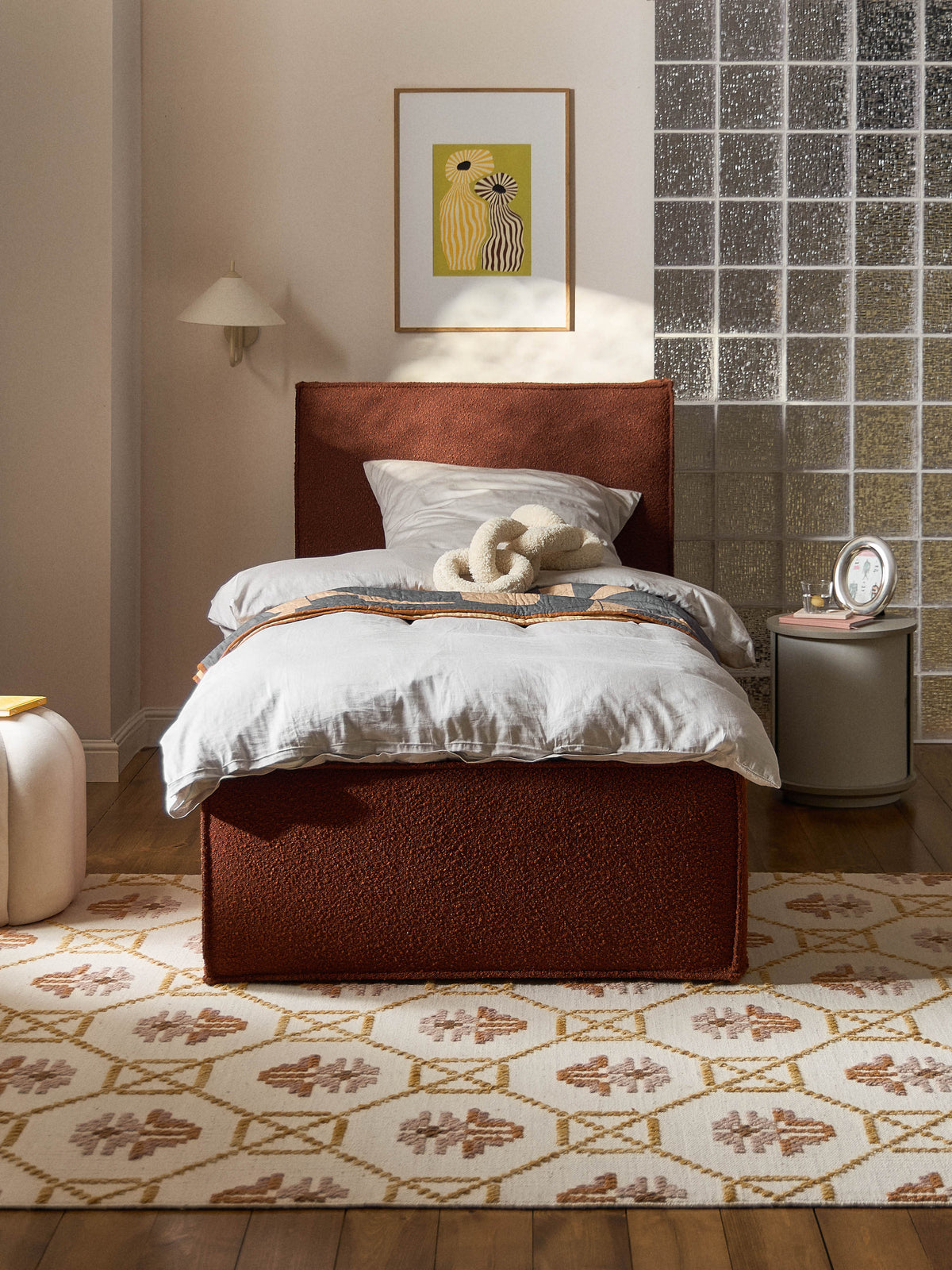 Dream Single Bed in Bouclé