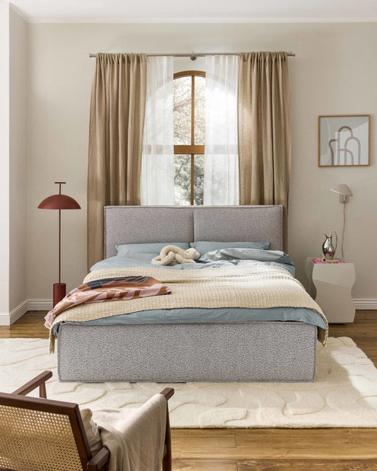 Dream Upholstered Bed in Bouclé