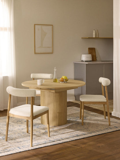 Filo Grooved-Texture Extendable Dining Table, 120 - 160 x 75 cm