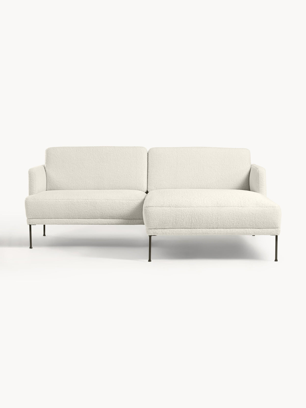 Fluente Corner Sofa in Teddy Fabric, Small