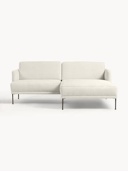 Fluente Corner Sofa in Teddy Fabric, Small