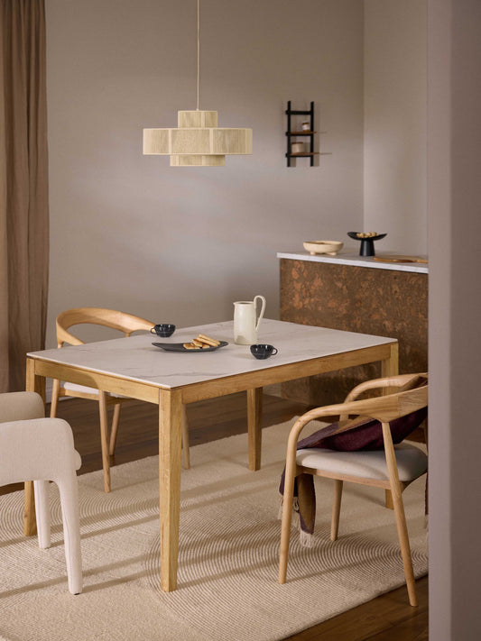 Jackson Dining Table with Tabletop in Marble Look, in Various Sizes