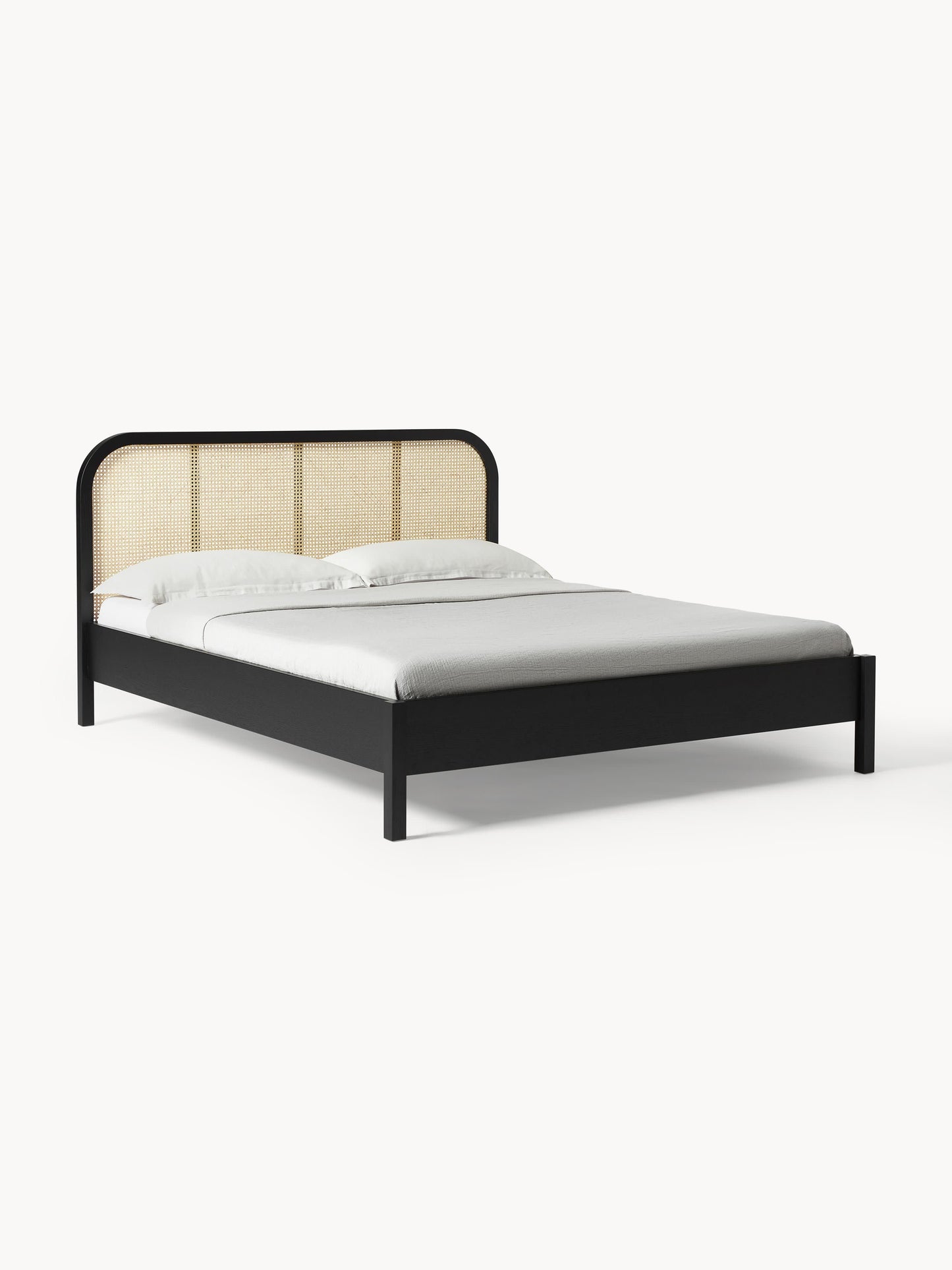 Jones Bed in Wood with Vienna Cane Headboard