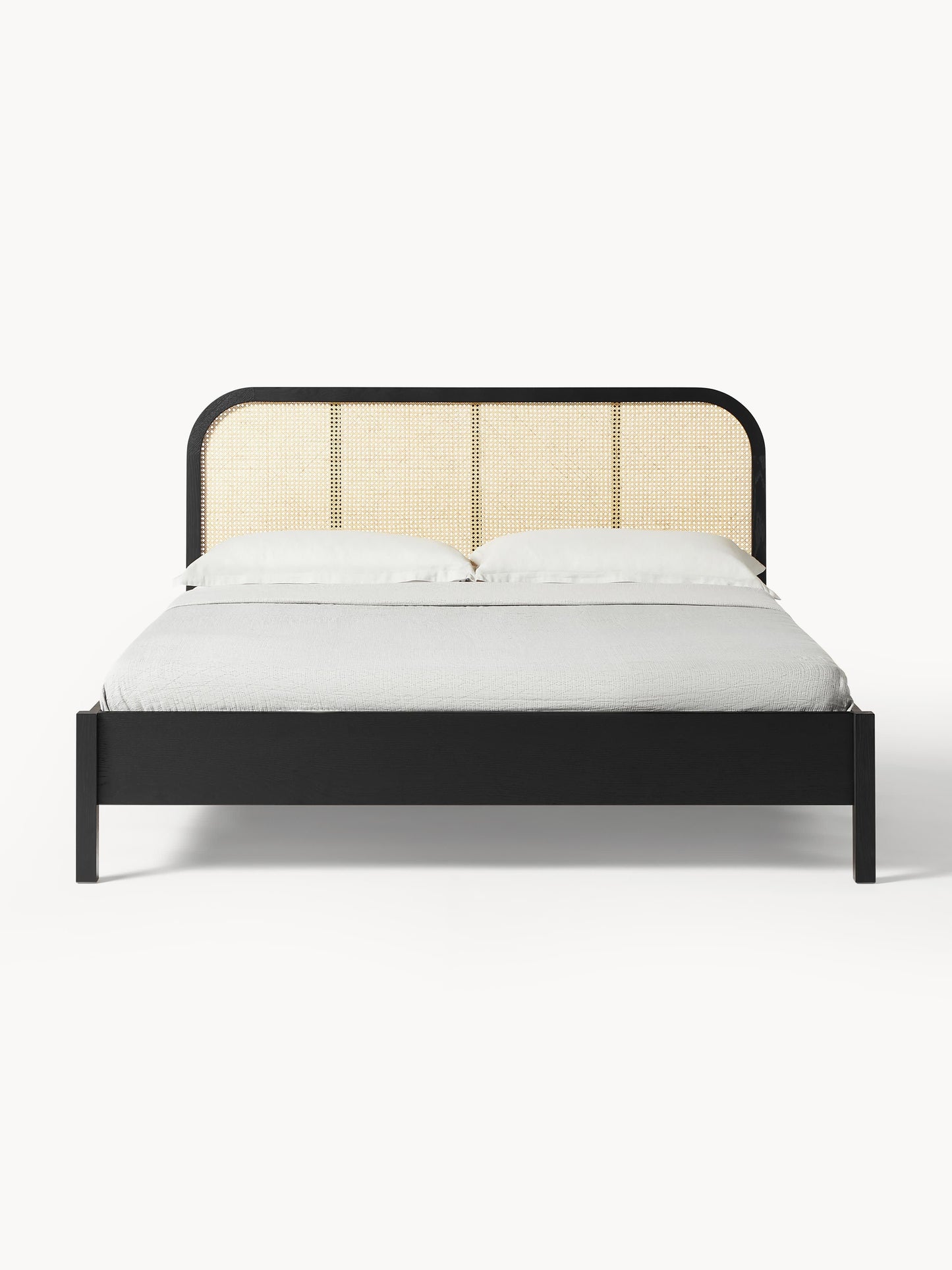 Jones Bed in Wood with Vienna Cane Headboard