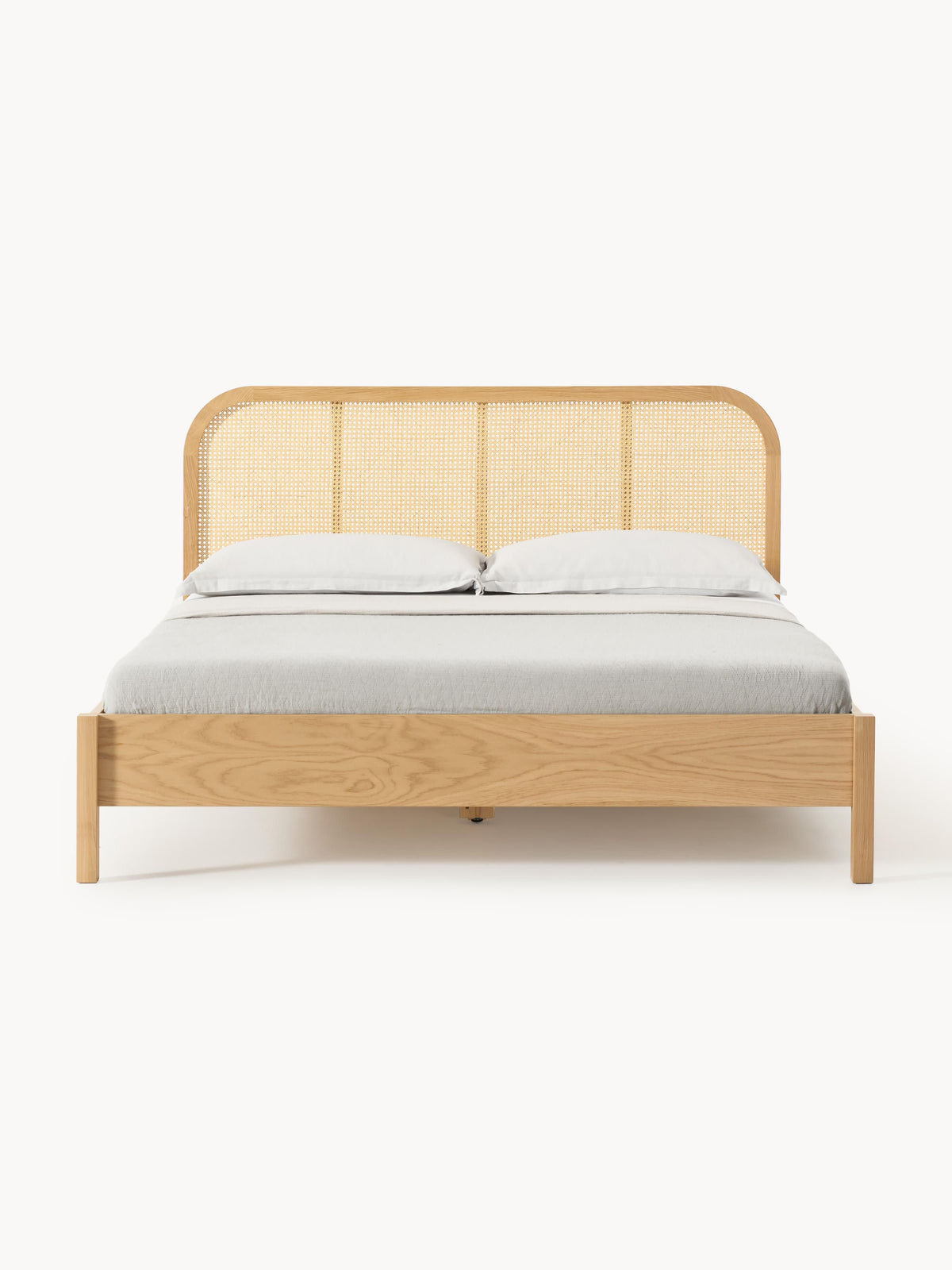 Jones Bed in Wood with Vienna Cane Headboard