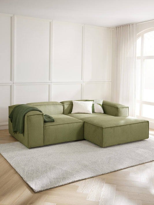 Lennon 2-Seater Modular Corner Sofa in Corduroy