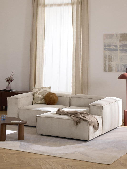 Lennon 2-Seater Modular Corner Sofa in Corduroy