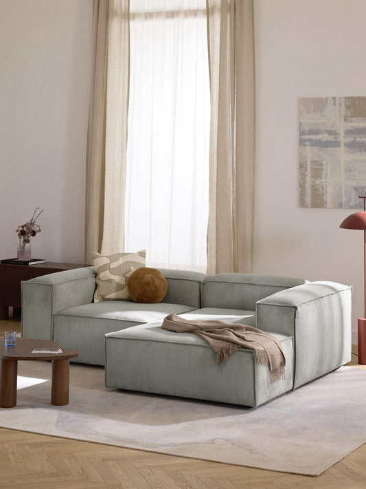 Lennon 2-Seater Modular Corner Sofa in Corduroy