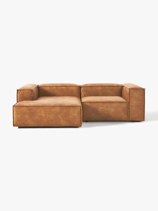 Lennon 2-Seater Modular Corner Sofa in Leather