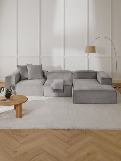 Lennon 4-Seater Modular Corner Sofa in Corduroy