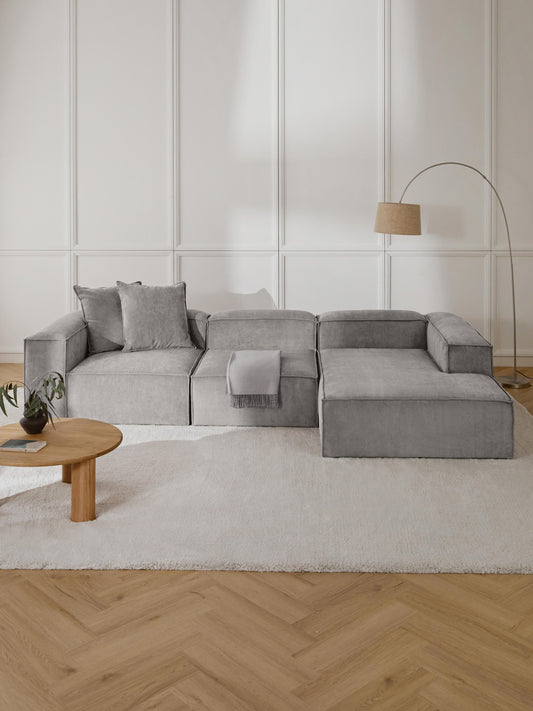 Lennon 4-Seater Modular Corner Sofa in Corduroy