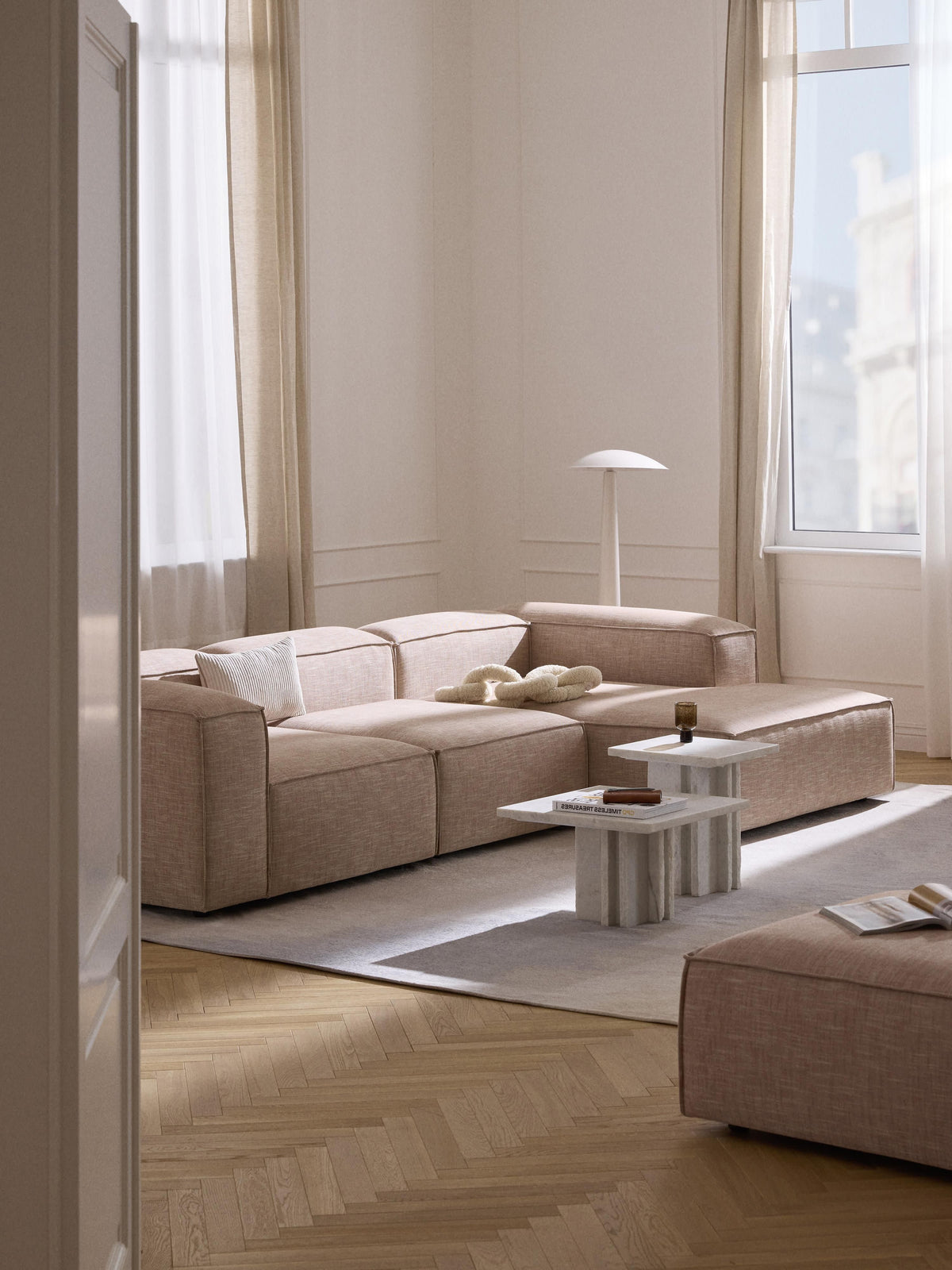 Lennon 4-Seater Modular Corner Sofa in Linen Blend