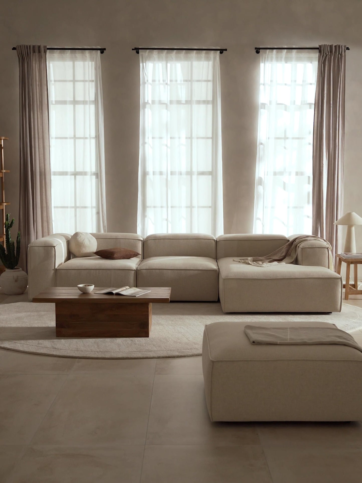Lennon 4-Seater Modular Corner Sofa in Linen Blend