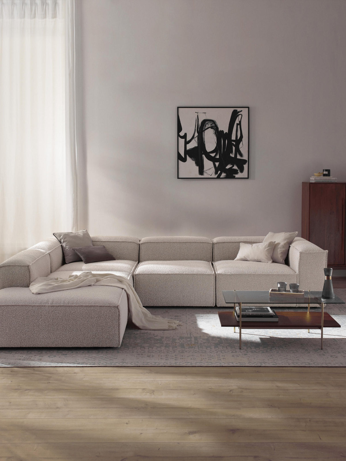Lennon 4-Seater XL Modular Corner Sofa in Bouclé