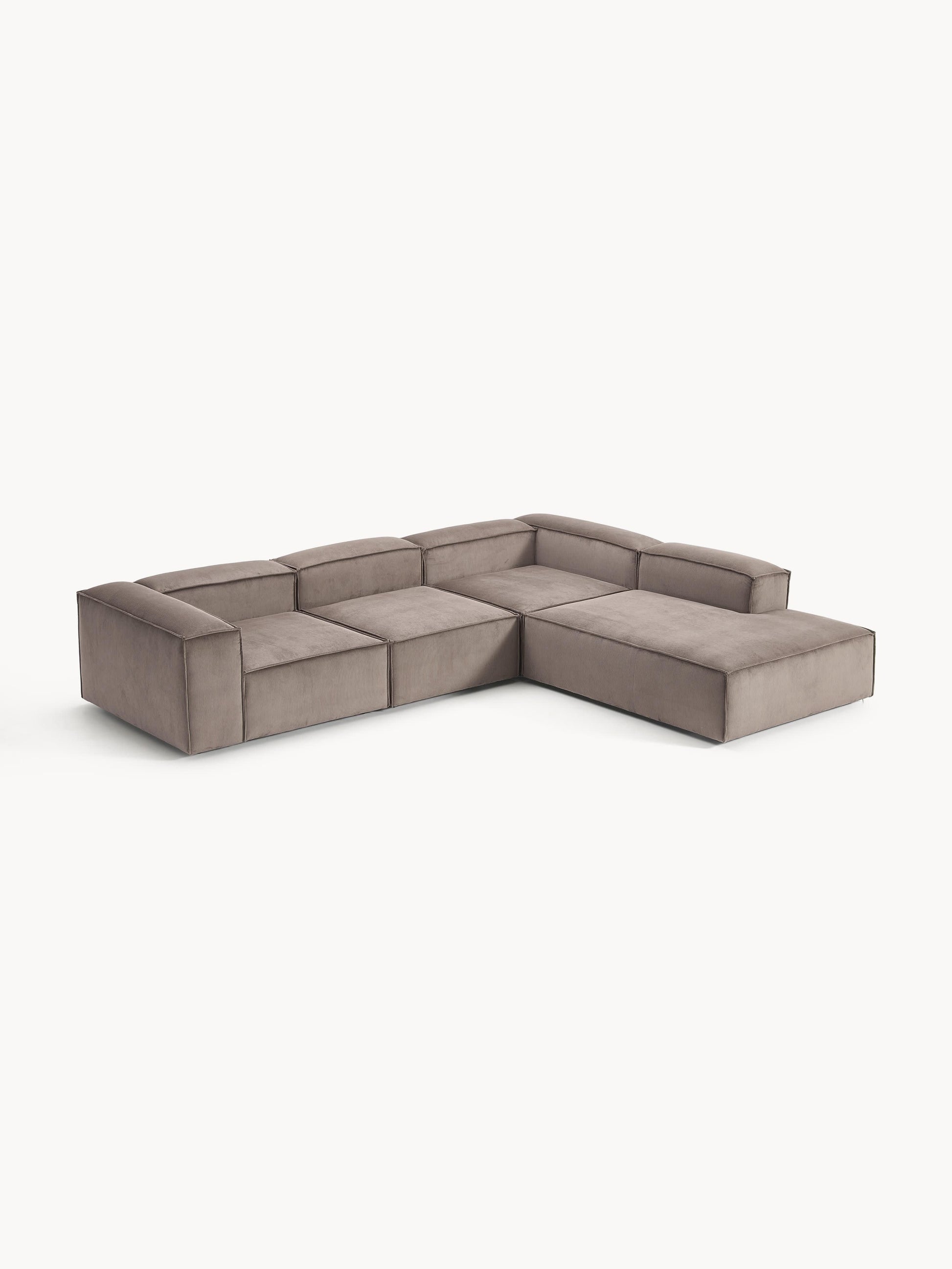Lennon 4-Seater XL Modular Corner Sofa in Corduroy