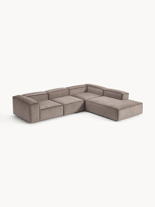Lennon 4-Seater XL Modular Corner Sofa in Corduroy