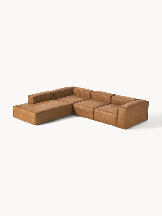 Lennon 4-Seater XL Modular Corner Sofa in Leather
