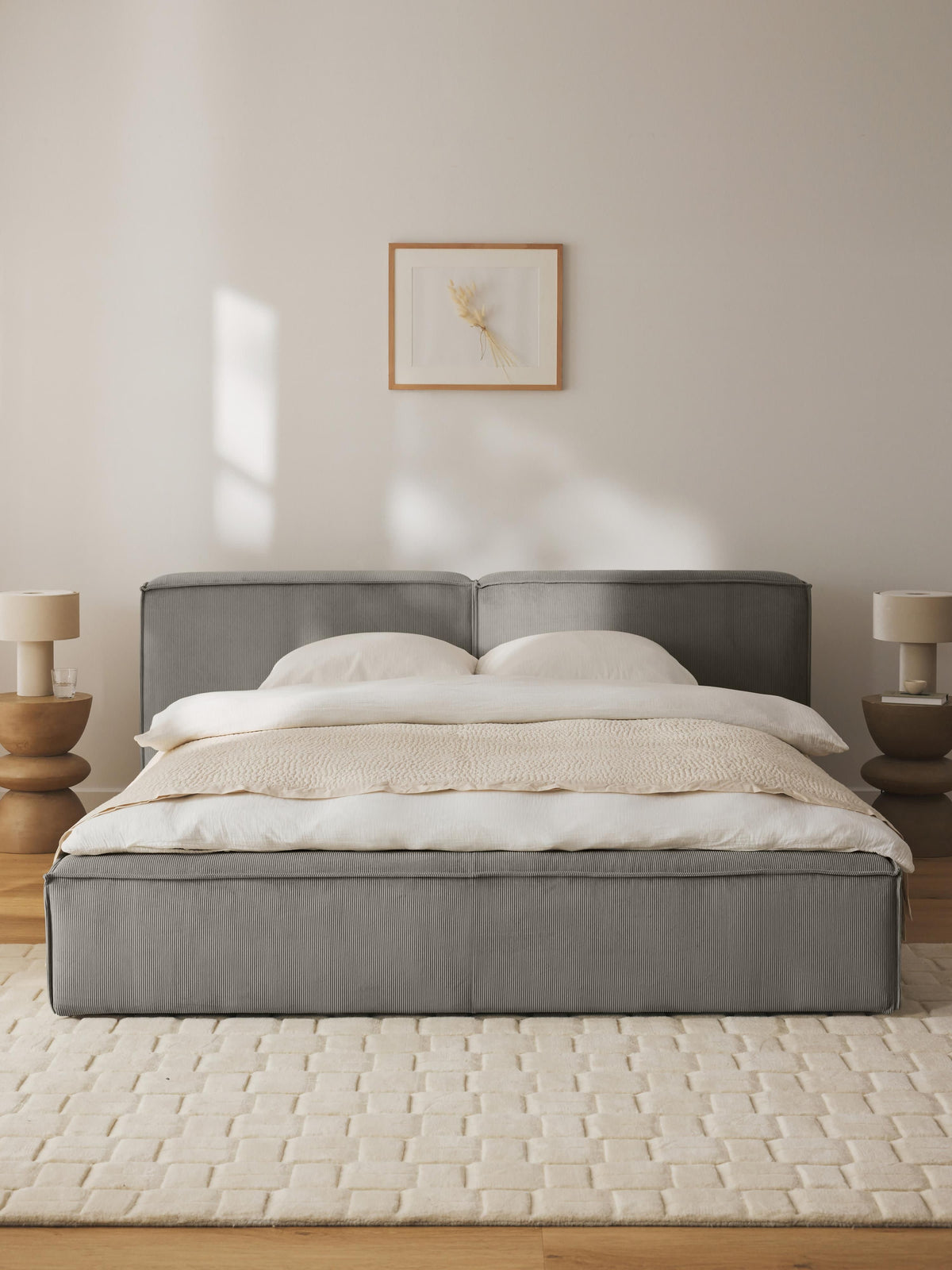 Lennon Bed, Upholstered in Corduroy