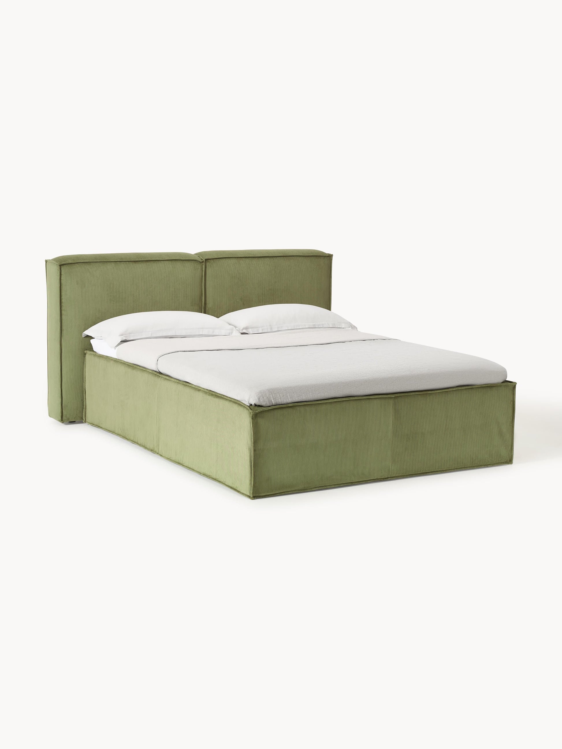 Lennon Box Spring Bed in Corduroy