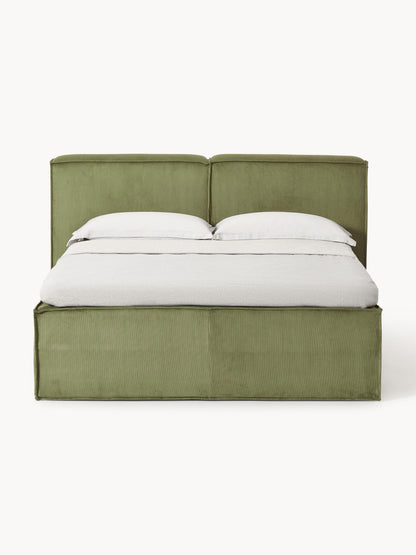 Lennon Box Spring Bed in Corduroy