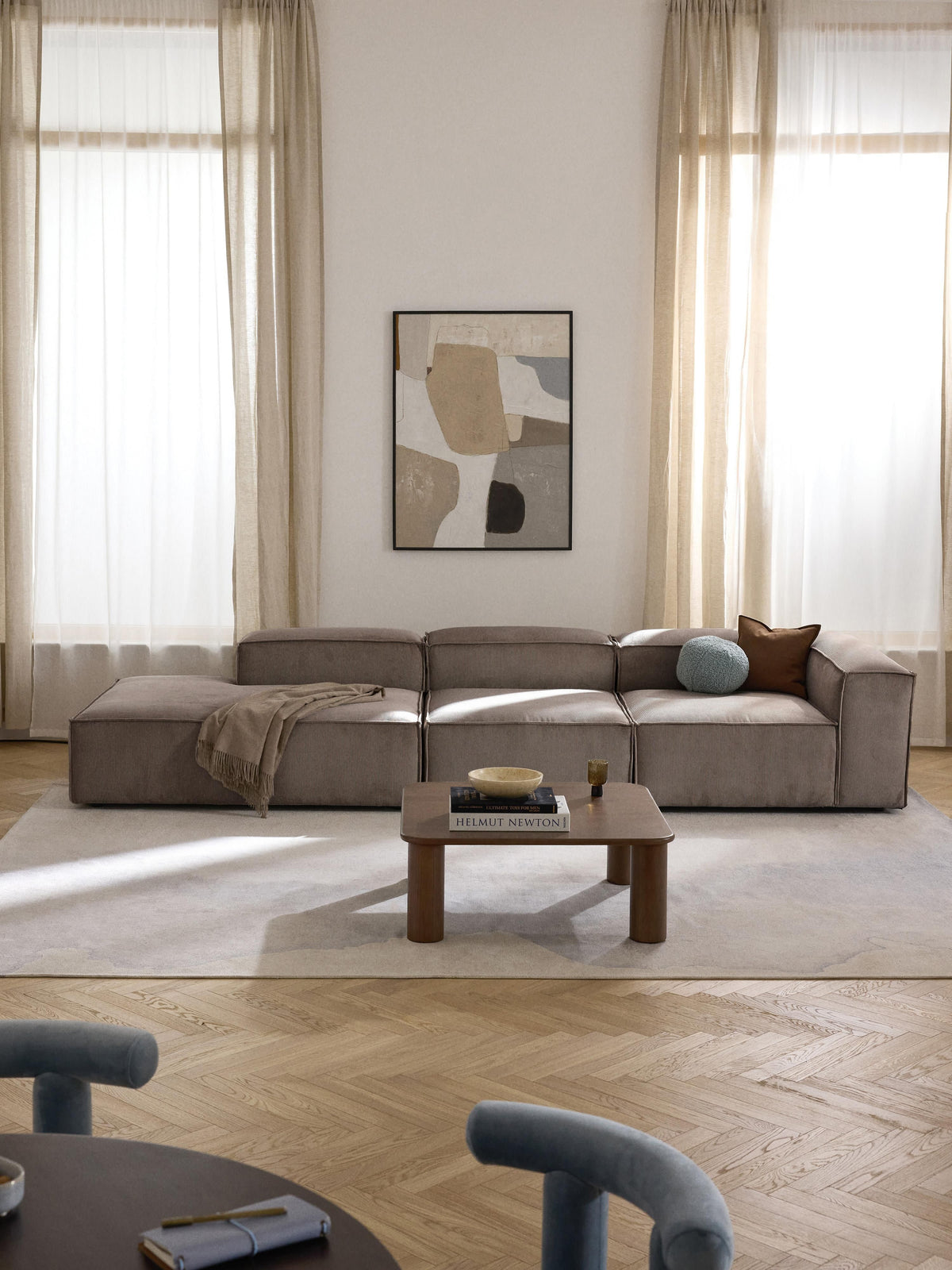 Lennon Modular Ottoman in Corduroy