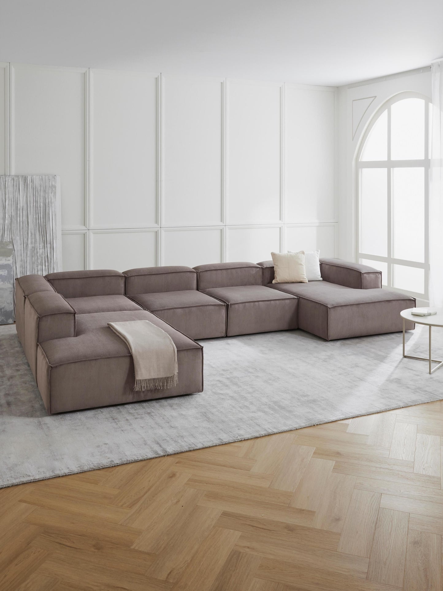 Lennon Ottoman Corner Section in Corduroy