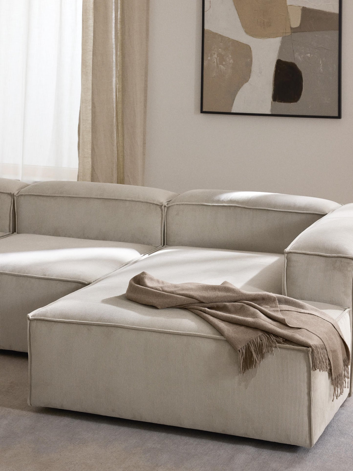 Lennon Ottoman Corner Section in Corduroy