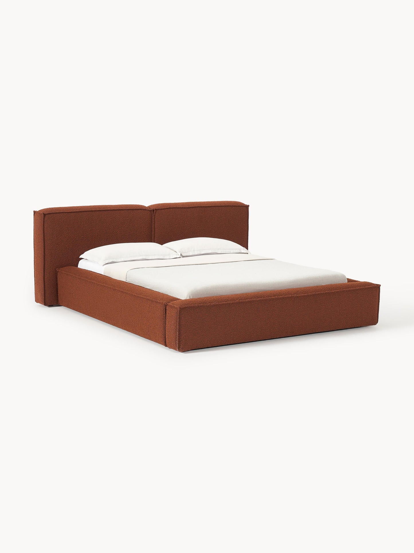 Lennon Upholstered Storage Bed in Bouclé
