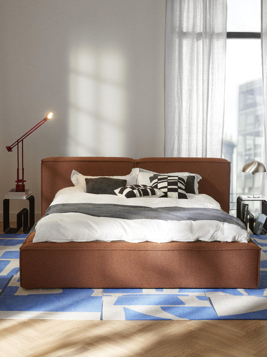 Lennon Upholstered Storage Bed in Bouclé