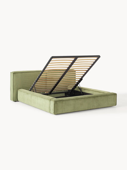 Lennon Upholstered Storage Bed in Corduroy
