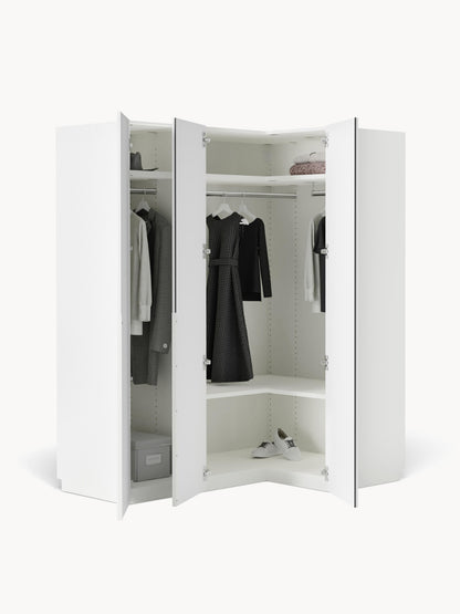 Leon Corner Modular Wardrobe in Various Sizes, 165 cm Wide