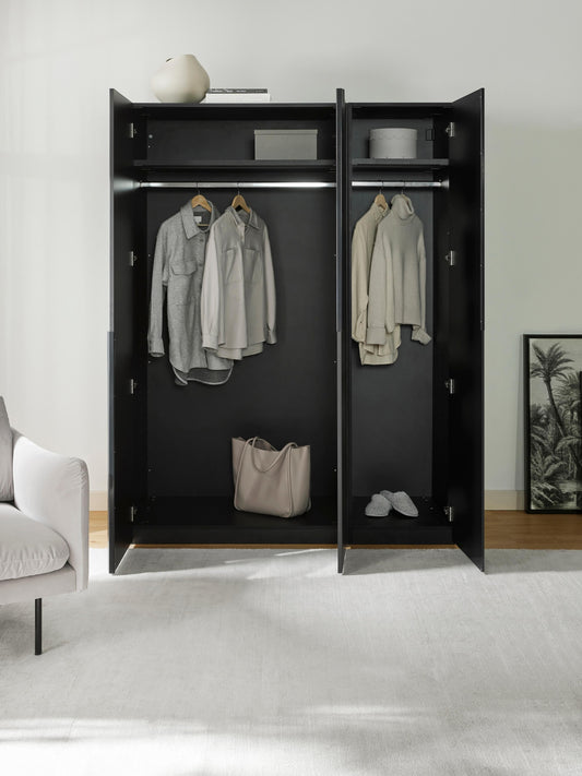 Leon Hinged-Door Modular Wardrobe in Various Sizes, 150 cm Wide