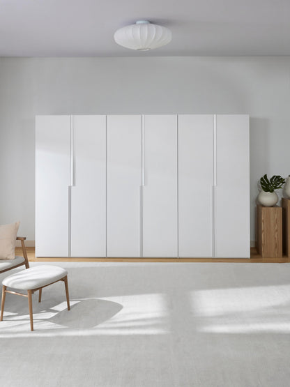 Leon Hinged-Door Modular Wardrobe in Various Sizes, 300 cm Wide