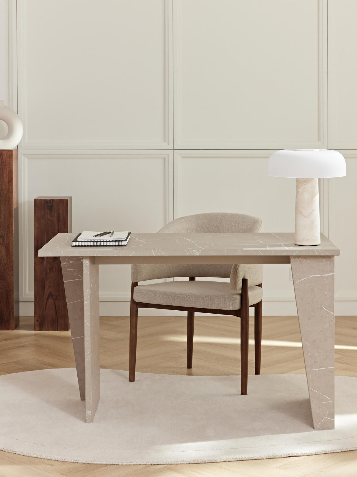 Liam Travertine-Look Desk