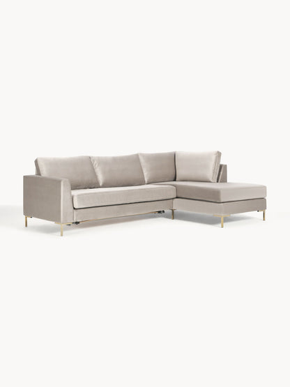 Luna 3-Seater Sofa Bed in Velvet, with Mattress