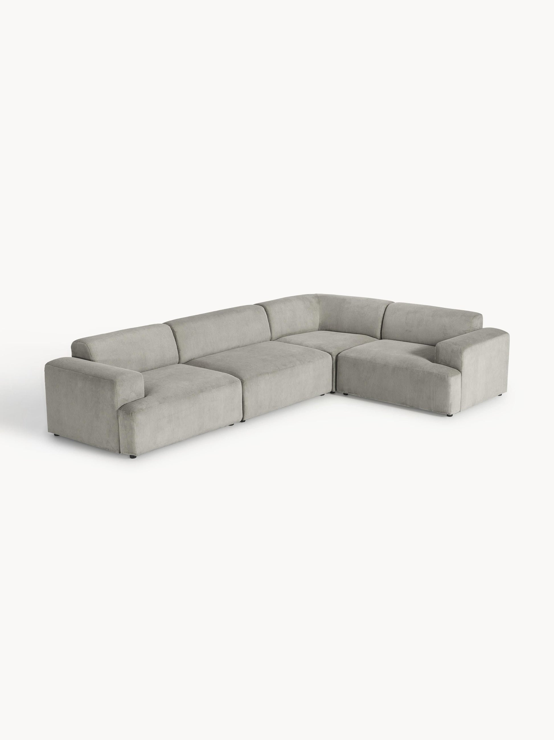 Melva 4-Seater Corner Sofa in Corduroy, Large