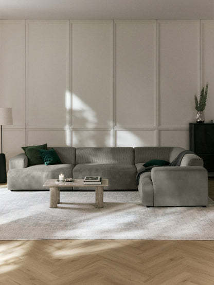 Melva 4-Seater Corner Sofa in Corduroy, Large