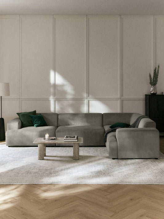 Melva 4-Seater Corner Sofa in Corduroy, Large
