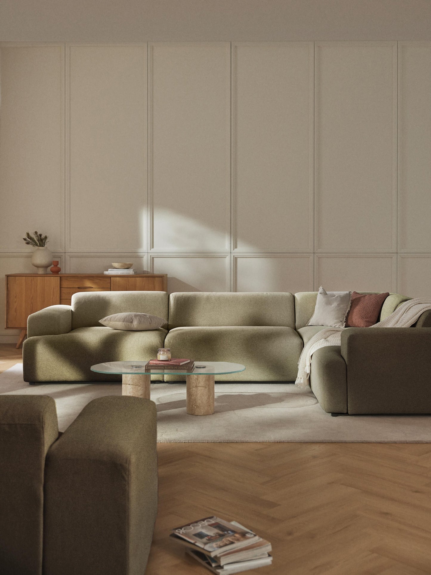 Melva 4-Seater Corner Sofa, Large