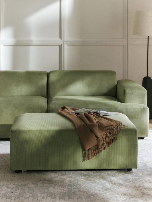 Melva Ottoman in Corduroy, XL, W 116 x D 72 cm
