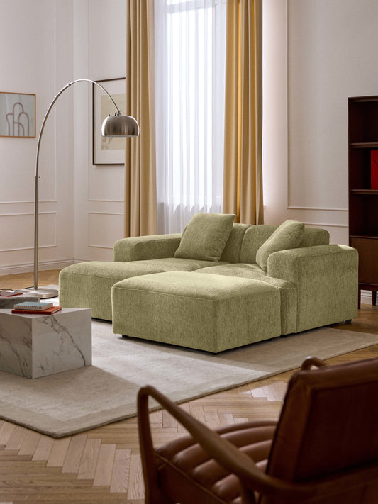 Melva Upholstered Ottoman, W 99 x D 72 cm