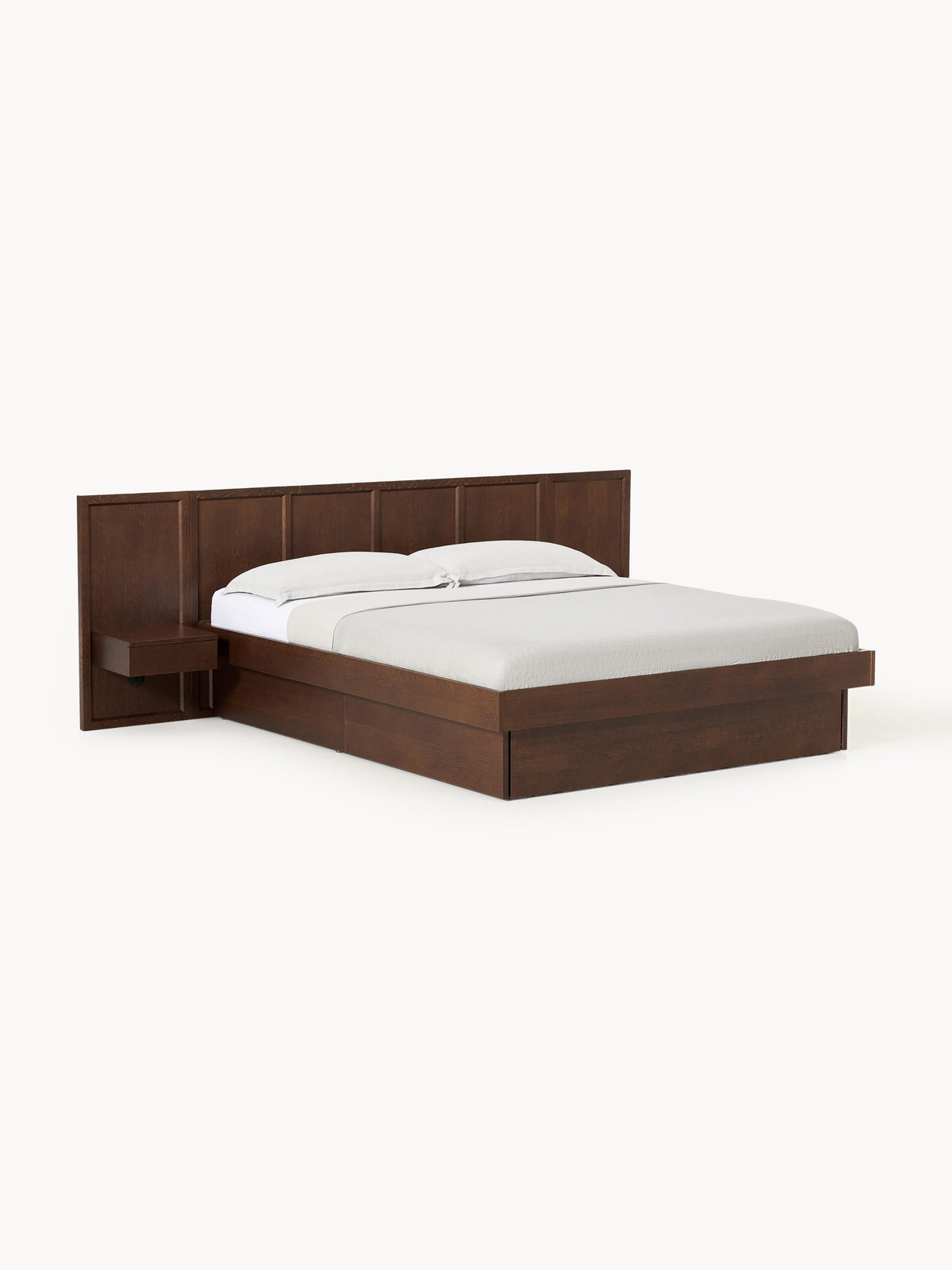 Nanto Bed in Wood with Headboard and Bedside Tables
