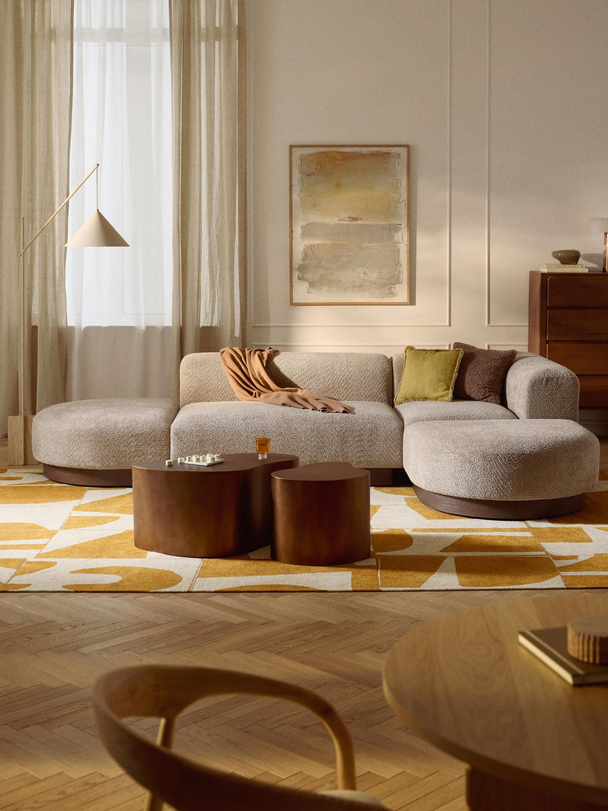 Natalie Corner Sofa in Teddy Bouclé, Modular