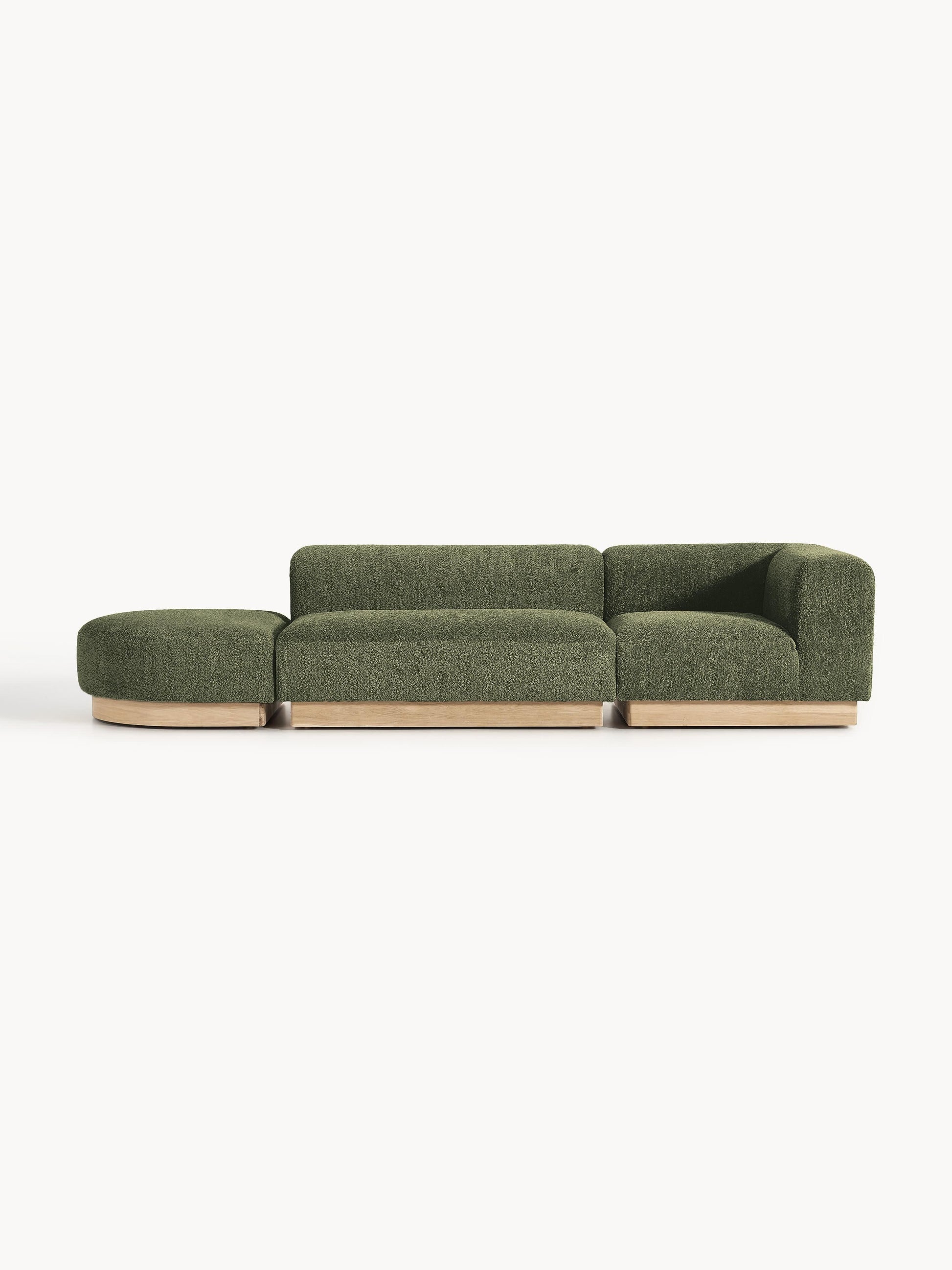 Natalie Modular Ottoman with Stool in Teddy Bouclé (Left/Right)