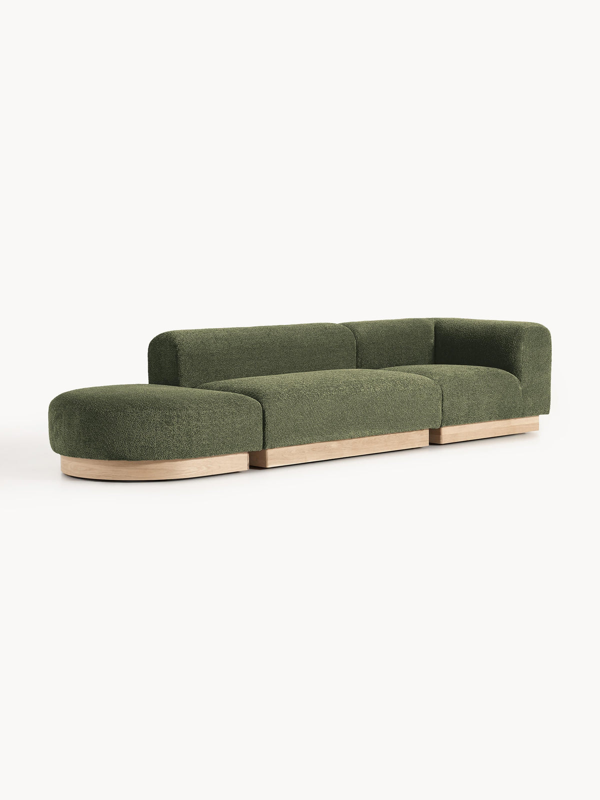Natalie Modular Ottoman with Stool in Teddy Bouclé (Left/Right)