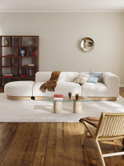 Natalie Modular Ottoman with Stool in Teddy Bouclé (Left/Right)