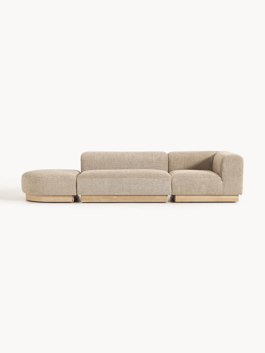 Natalie Modular Ottoman with Stool in Teddy Bouclé (Left/Right)