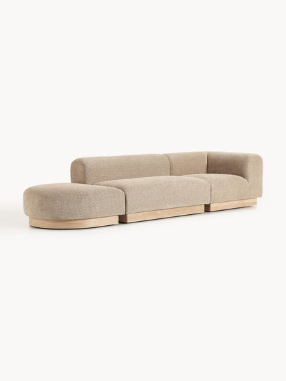 Natalie Modular Ottoman with Stool in Teddy Bouclé (Left/Right)
