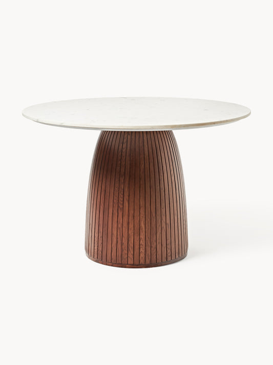Nelly Round Dining Table with Tabletop in Marble, Ø 115 cm