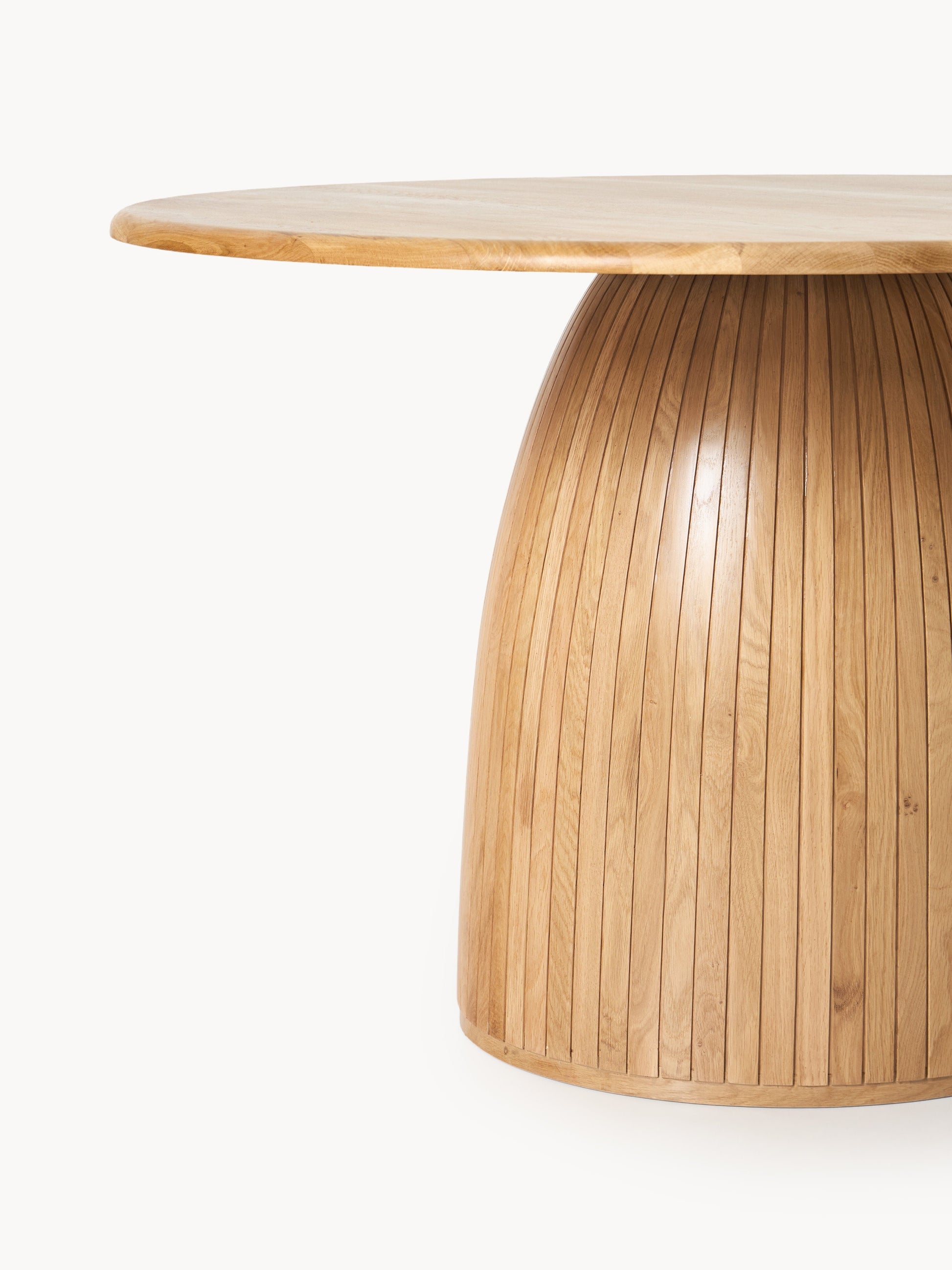 Nelly Round Fluted-Texture Dining Table, in Various Sizes